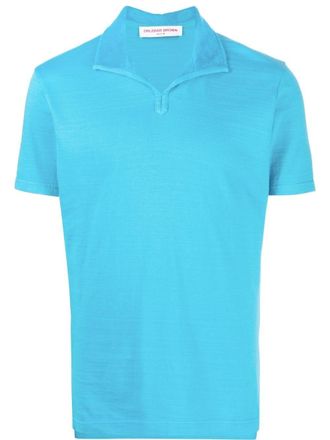 Orlebar Brown Albert towelling-trim polo shirt - Blue
