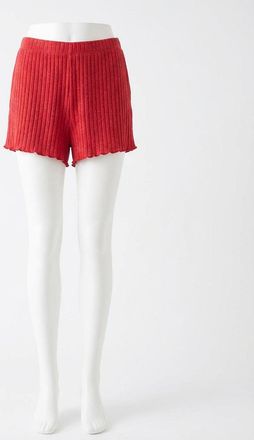 Z Supply Smocked Rib Short In Red