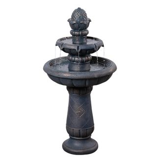 Teamson Home Teamson Home Fuente Bebedero P&aacute;jaros 2 Niveles 99 Cm, Acabado Piedra Antiguo Y Agua Suave, Cobre Antiguo