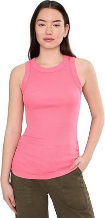 Michael Stars Halley Ruched Side Tank Top Womens Clothing Dragonfruit : XL (US 10-12), Cotton/Modal/Spandex
