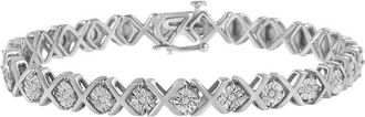 House of Brilliance Haus Of Brilliance Silver 0.10 Ct. Tw. Diamond Link Bracelet