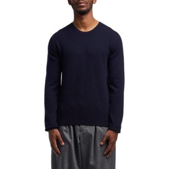 Active Cashmere Sweatshirt Mens Navy Jersey Knit Crew Neck Pullover FROG187