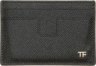 Tom Ford T-Line Soft Grain Leather Card Holder in Naa Black at Nordstrom