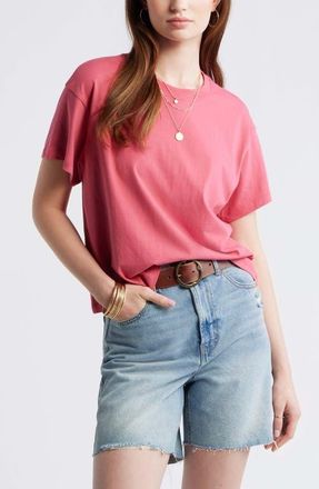 Treasure & Bond Favorite Cotton T-Shirt in Pink Carmine at Nordstrom, Size Xx-Large