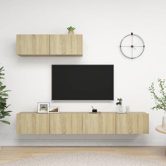 vidaXL Vidaxl - Juego De Muebles De Sal&oacute;n 3 Piezas Roble Sonoma
