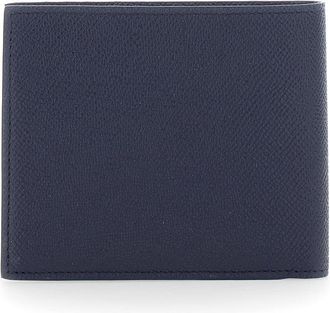 Ferragamo Mens Bi-Fold Wallet Micro Gancini Blue Calf Leather