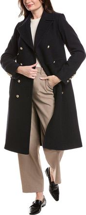 Kenneth Cole New York Chevron Textured Wool-Blend Military Coat