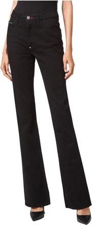 Philipp Plein Donna Pant Wdt1744 Flared Jeans - Dames - Jeans - Zwart - Maat: W26 Katoen