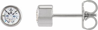 Diamond2Deal 14K Gold 4 mm Round 1/2ct Lab-Grown Diamond Earrings Clarity SI, Color G-H