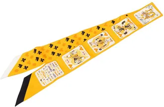 Herm&egrave;s Pre-owned Hermes Jeu de Cartes Silk Twilly Scarf Ladies WTCAMM5FLEKFZ0SM
