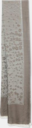 Gianfranco Ferre Grey Floral Silk Jacquard Scarf