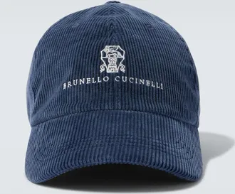 Brunello Cucinelli Gorra de pana en mezcla de algod&oacute;n