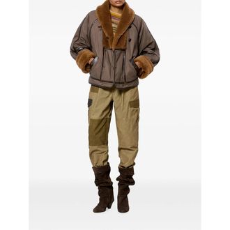 Isabel Marant Double-Breasted Faux-Fur Trim Jacket - Brown