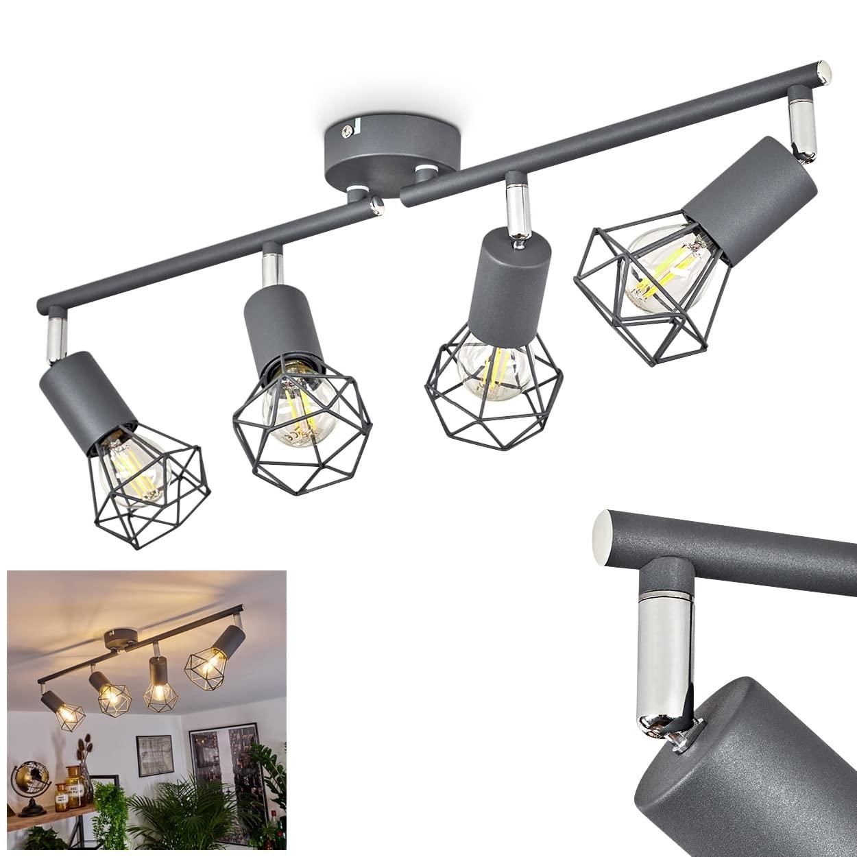 Flur Strahler Wohn Schlaf Zimmer Raum Lampen Lichteffekt Decken Leuchten grau