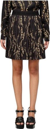 Versace Jeans Couture Chain Print Pleated Mini Skirt - Dames - Korte rokken - Zwart - 2XS - Rokken
