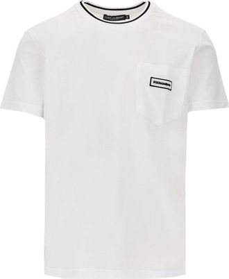 Dolce & Gabbana T-shirt with pocket and logo patch Man 48