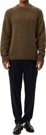 Les Deux Gilbert Crewneck Knit Top In Teak Brown