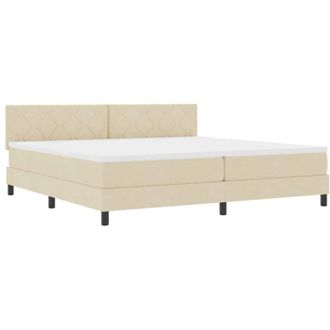 vidaXL Cama Tipo Box Spring Con Coj&iacute;n Crema 200 X 200 Cm Tela Vidaxl