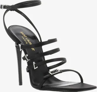 Saint Laurent Absatzsandalen aus Satin und Kristallen Jerry 110