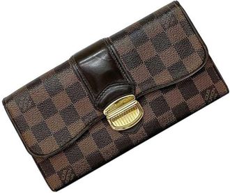 Louis Vuitton Damier Brown Damier Canvas Ebene Damier Canvas Long Wallet (Bi-Fold) (Pre-Owned)