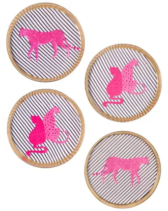 Tiramisu Bold Pop Metal Coaster Set