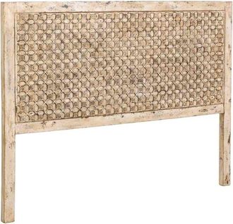Wanderlust Deco Cabecero de cama de madera artesanal gris 160x3x120h cm