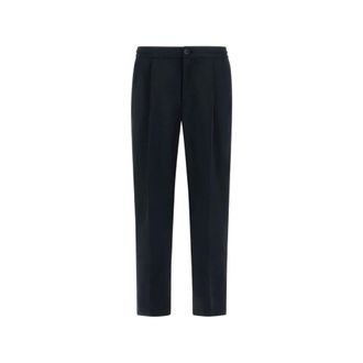 Herno Pleated Trousers - male - Herno - Suit Trousers - Blue - L - Trousers