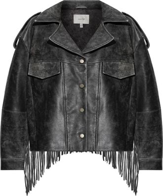 Gestuz Giacca con frange - Nero