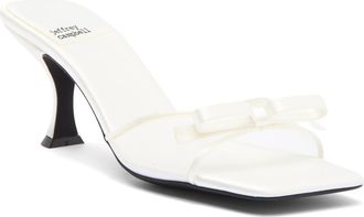 Jeffrey Campbell Sweet On U Kitten Heel Slide Sandal in White Satin Combo at Nordstrom, Size 5.5