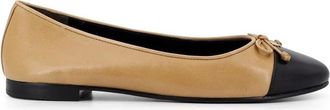 Tory Burch Flat Beige Shoes with Metal Logo Detail