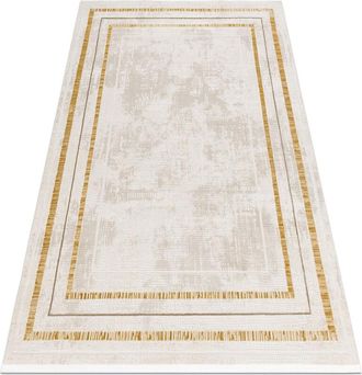 RugsX Rugsx - Alfombra Moderna Duke 51523 Crema / Dorado - Estructura, Estructurada, Muy Suave, Flecos Beige 160x220 Cm