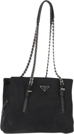 Prada Pre-owned Shoulder Bags, female, Black, Size: ONE SIZE Pre-owned Vintage Nylon Shoulder Bag