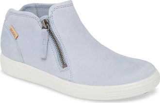 Ecco Soft 7 Mid Top Sneaker in Dusty Blue Leather at Nordstrom, Size 6-6.5Us