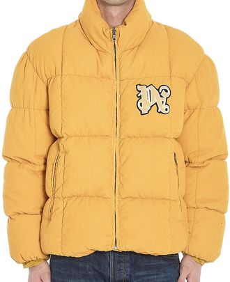 Palm Angels Yellow Corduroy Down Jacket