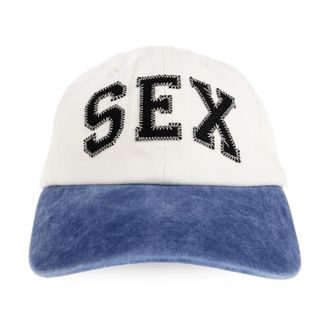 Carne Bollente Pet met geborduurd detail - unisex - Petten - Wit - ONE Size - Katoen - Accessoires