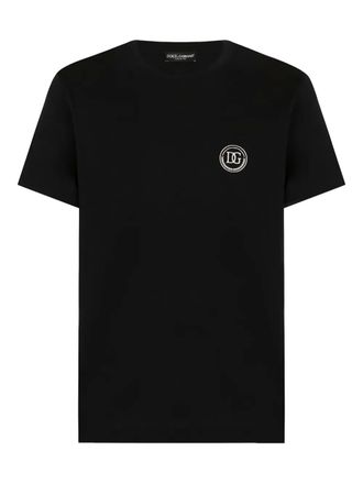 Dolce & Gabbana logo-embroidered T-shirt - Black