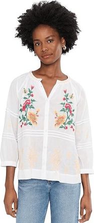 Johnny Was Pintuck Raglan Button Up Womens Clothing Sunnie : 2XL, Cotton