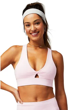 Fabletics Womens Oasis Twist Medium Impact Sports Bra in Soft Pink at Nordstrom, Size Xx-Large