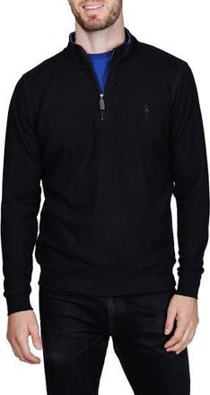Tailorbyrd Quarter Zip Cozy Knit Pullover in Black Heather at Nordstrom Rack, Size Xx-Large