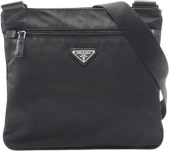 Prada Pre-owned Vintage Nylon Shoulder Bag - Dames - Vintage Schoudertas - Zwart - ONE Size - Nylon - Vintage