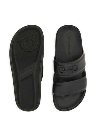 Ferragamo Gancini Slide Sandals - Black