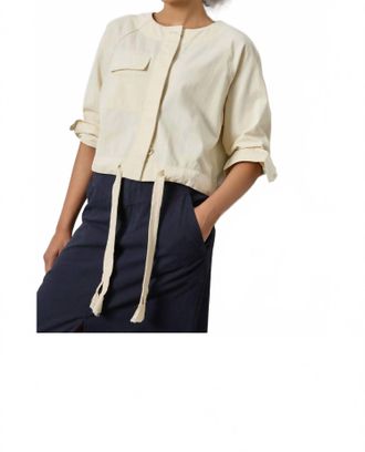 Lilla P Drawstring Waist Jacket In Oyster