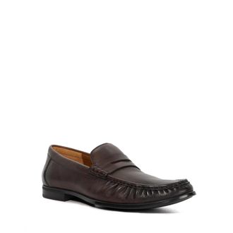Dune London Mens Sammi Leather Penny Loafers Size UK 12 Brown