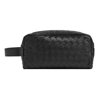 Bottega Veneta Intrecciato Travel Pouch Black 729295VCPQ18803