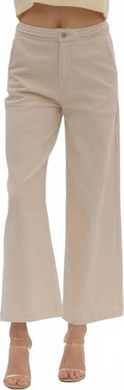 Entro Womens Braided Wide Leg Pants In Sand