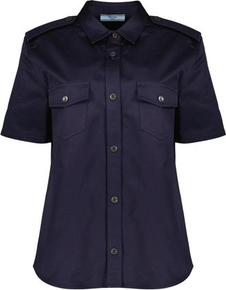 Prada Pocket Shirt - Dames - Overhemden - Blauw - S - Overhemden