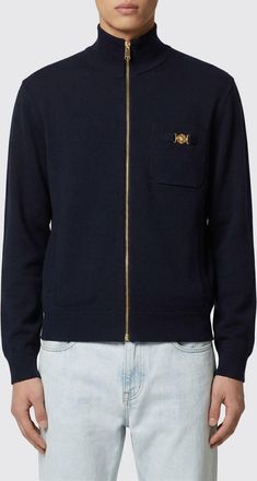 Versace Cardigan in cotone e cashmere con logo Versace