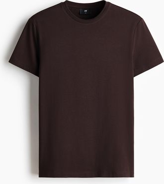 H&M T-Shirt in Slim Fit - Dunkelbraun