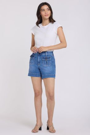 NYDJ Berkyn Ontspannen Denim Shorts Met Hoge Taille