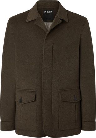 Ermenegildo Zegna Dark Olive Green Oasi Cashmere Elements Falcon Jacket